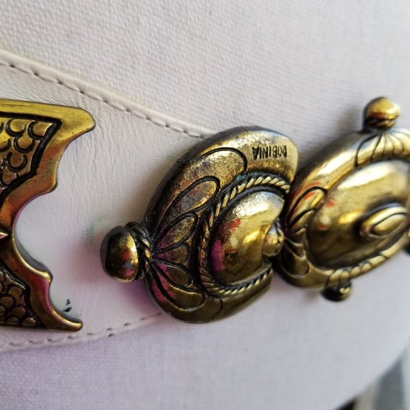 Vero Vitello Italian Leather Belt Size 34 Vintage G14